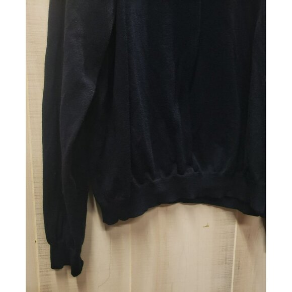 Brooks Brothers V-Neck Sweater, Men's XL, Navy Blue, Marino Wool Blend, Preppy - Picture 5 of 6